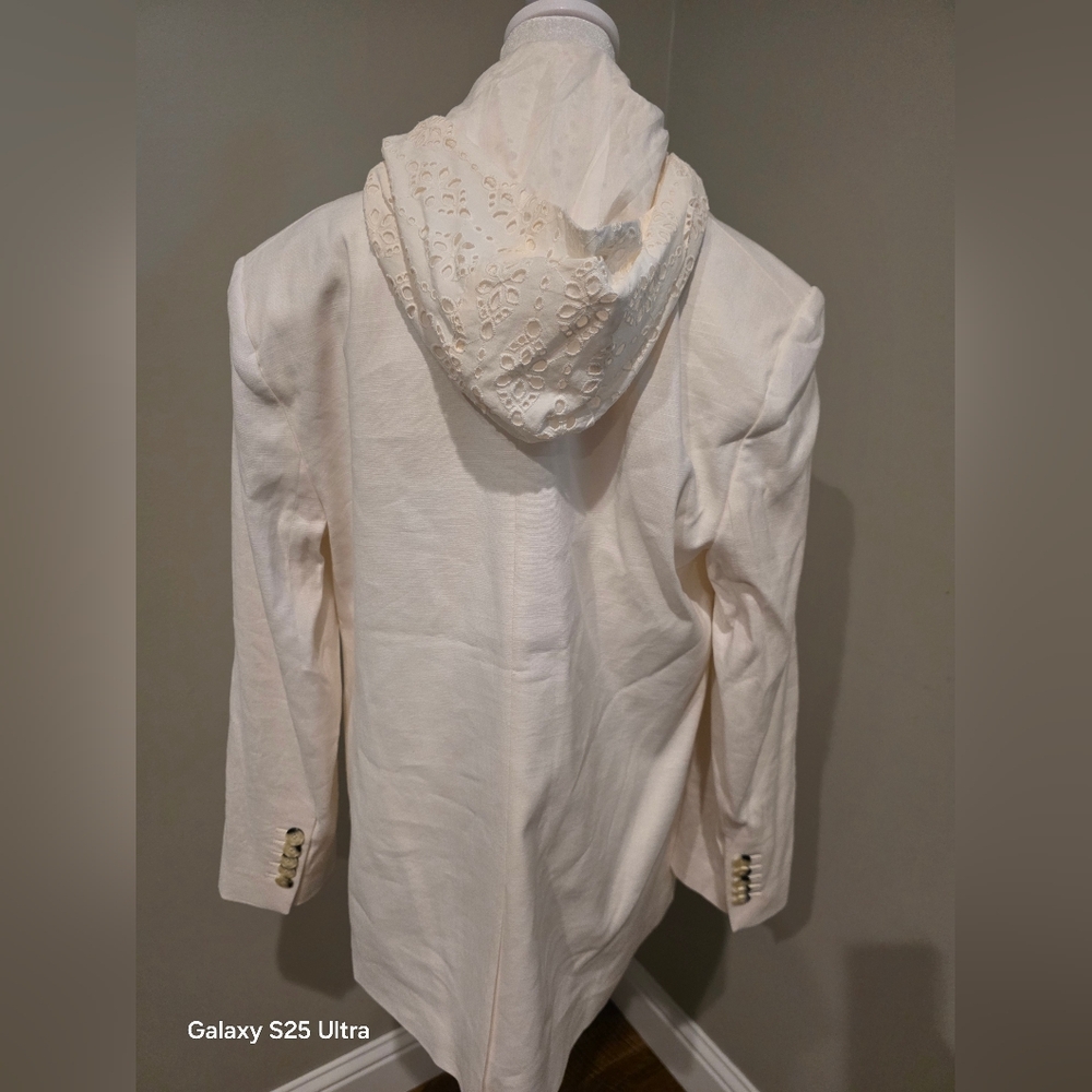 NWT Veronic Beard Offwhite Dickey Jacket With Removable Eyelet Dickey, Size 14 - Picture 3 of 5